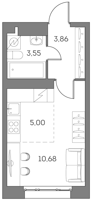 Квартира-студия в ЖК Аквилон Beside 2.0
