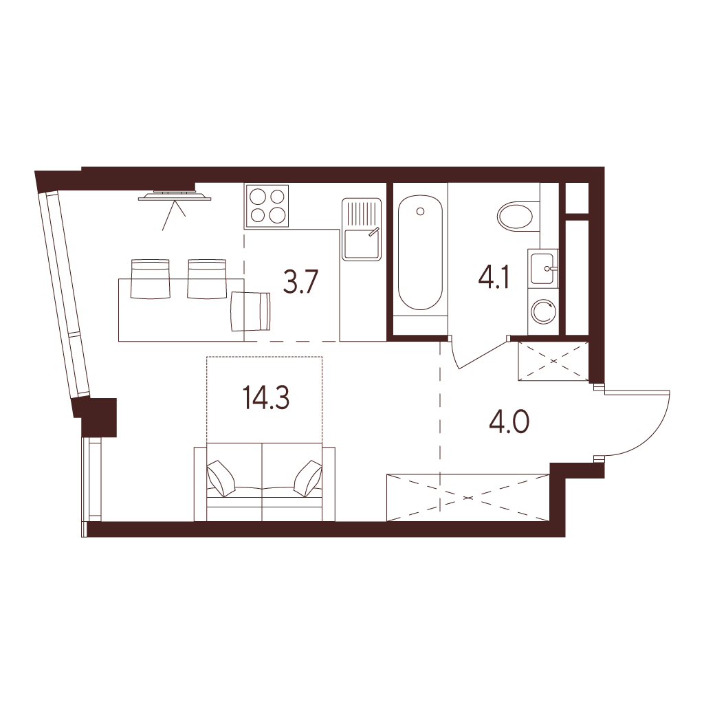 Квартира-студия в ЖК INDY TOWERS (Инди Тауэрз)