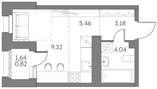 Квартира-студия в ЖК Аквилон Beside 2.0