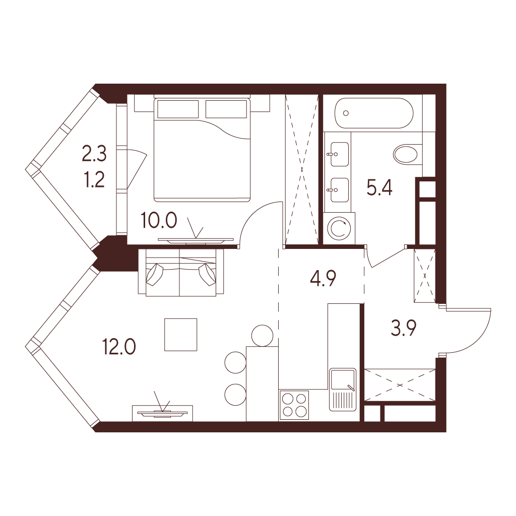 1-комнатная квартира в ЖК INDY TOWERS (Инди Тауэрз)