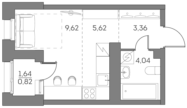 Квартира-студия в ЖК Аквилон Beside 2.0