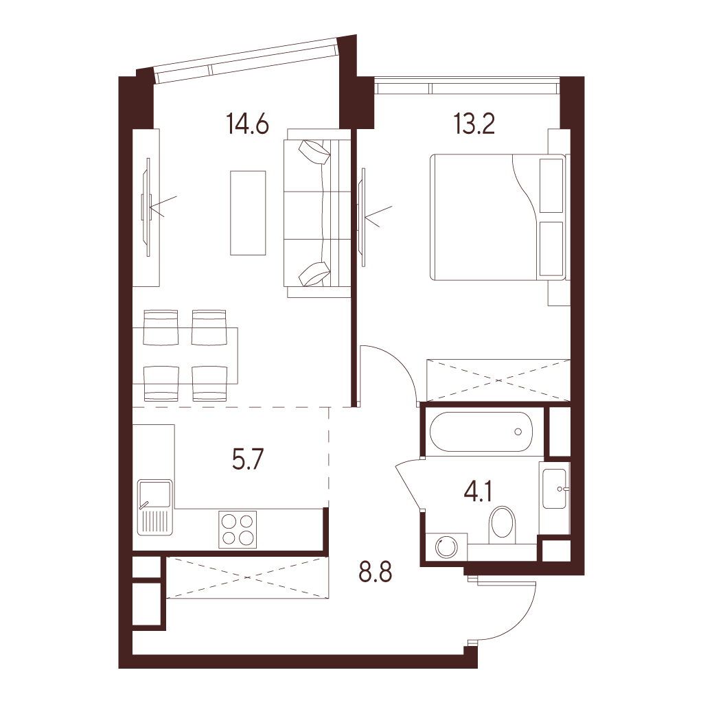 1-комнатная квартира в ЖК INDY TOWERS (Инди Тауэрз)