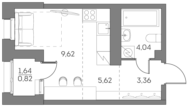 Квартира-студия в ЖК Аквилон Beside 2.0