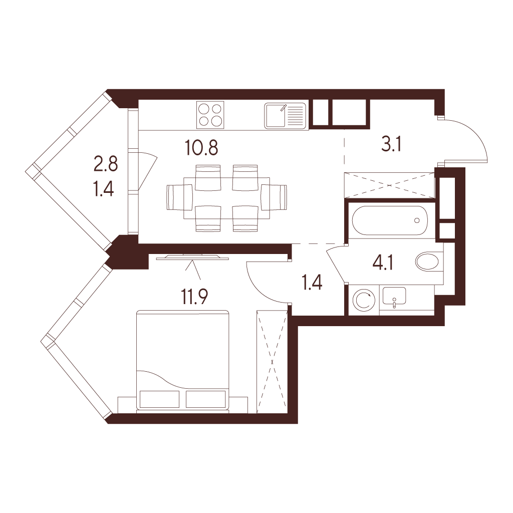1-комнатная квартира в ЖК INDY TOWERS (Инди Тауэрз)
