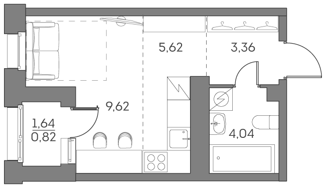 Квартира-студия в ЖК Аквилон Beside 2.0