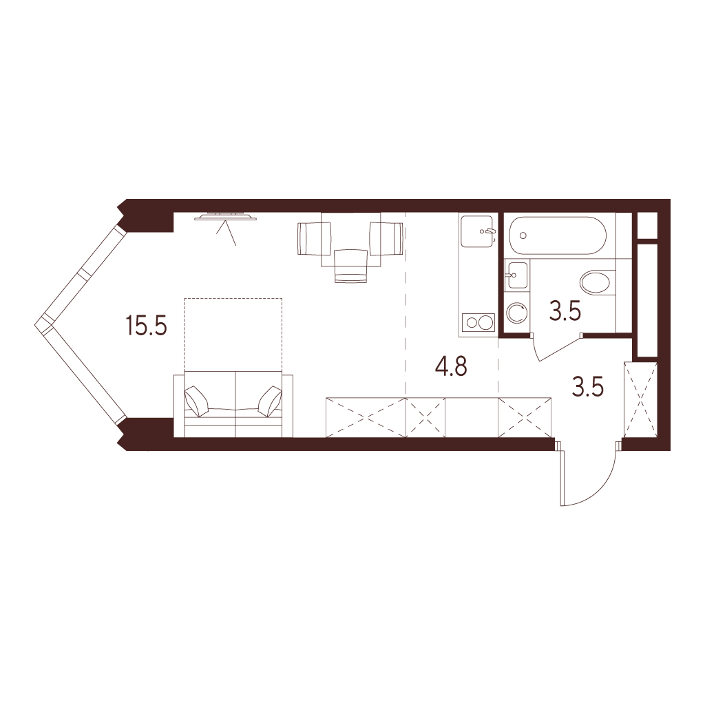 Квартира-студия в ЖК INDY TOWERS (Инди Тауэрз)