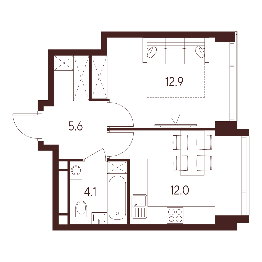 1-комнатная квартира в ЖК INDY TOWERS (Инди Тауэрз)