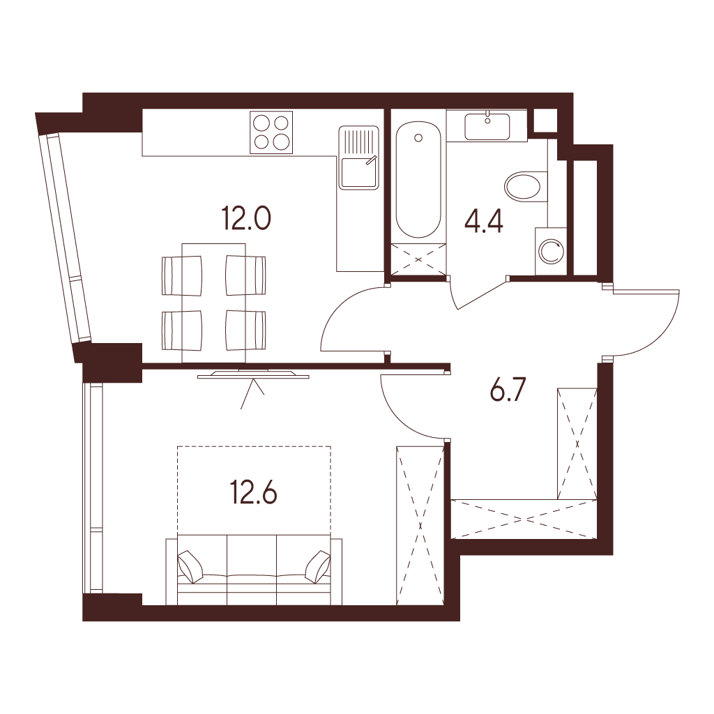 1-комнатная квартира в ЖК INDY TOWERS (Инди Тауэрз)