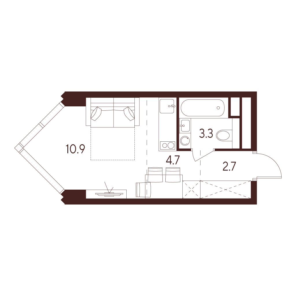 Квартира-студия в ЖК INDY TOWERS (Инди Тауэрз)