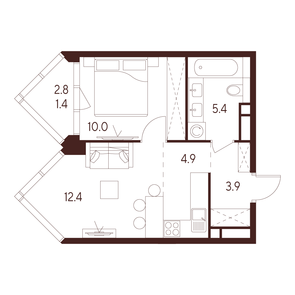 1-комнатная квартира в ЖК INDY TOWERS (Инди Тауэрз)