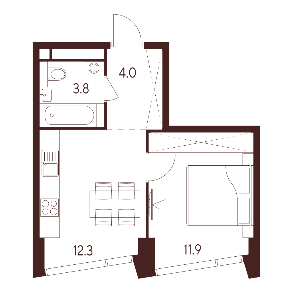 1-комнатная квартира в ЖК INDY TOWERS (Инди Тауэрз)
