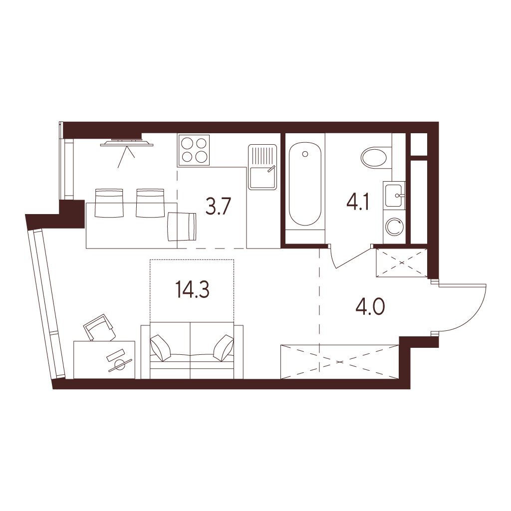 Квартира-студия в ЖК INDY TOWERS (Инди Тауэрз)