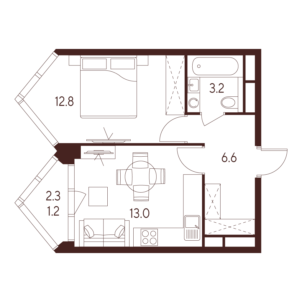 1-комнатная квартира в ЖК INDY TOWERS (Инди Тауэрз)