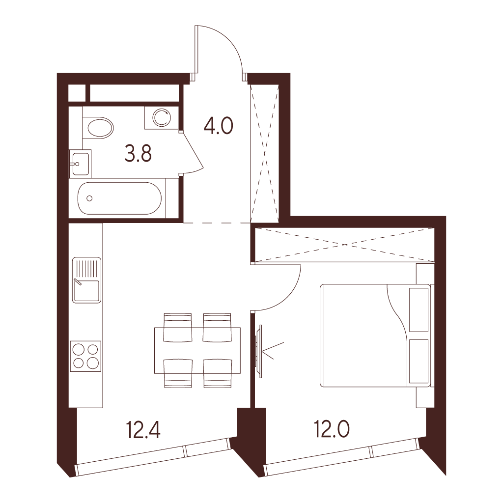 1-комнатная квартира в ЖК INDY TOWERS (Инди Тауэрз)