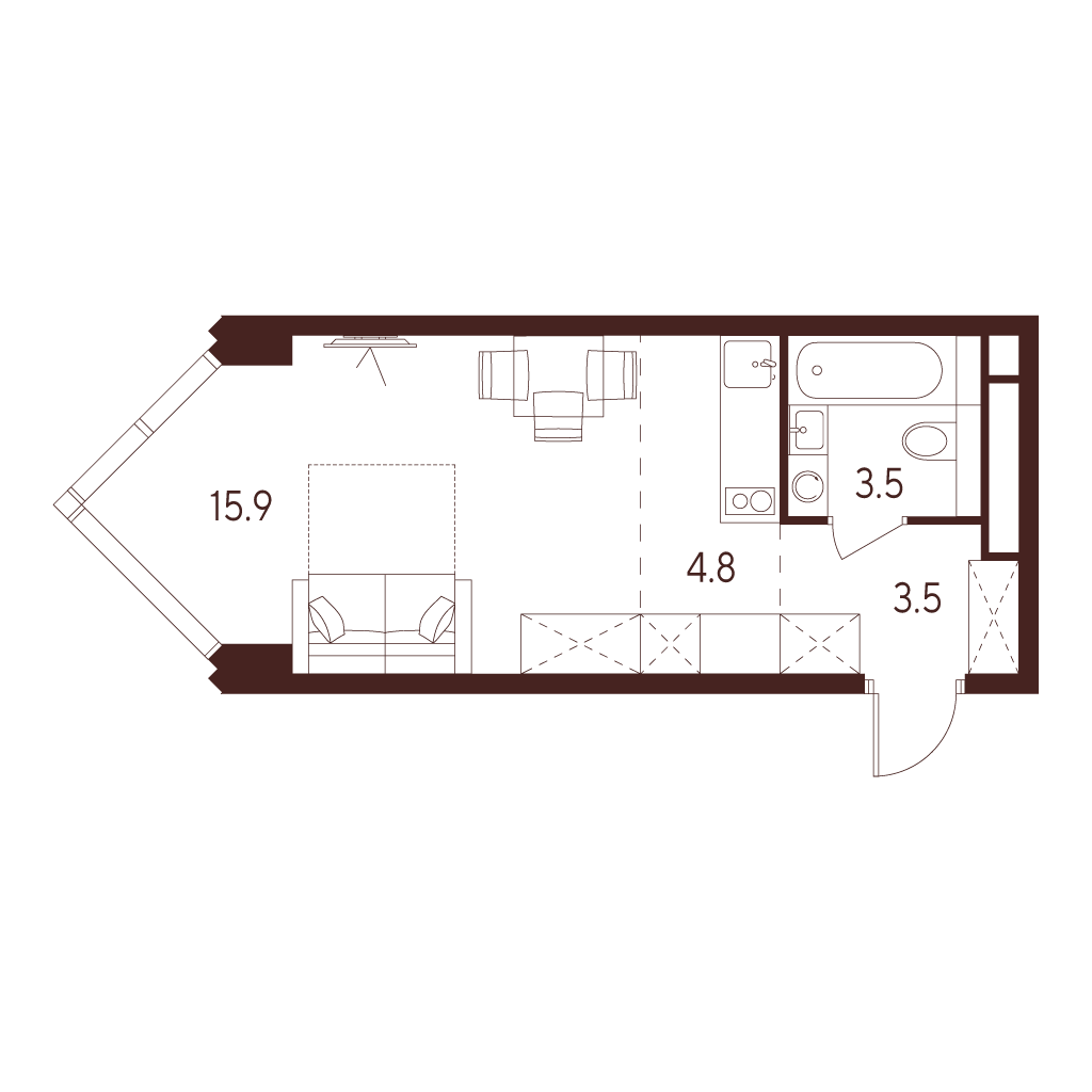 Квартира-студия в ЖК INDY TOWERS (Инди Тауэрз)