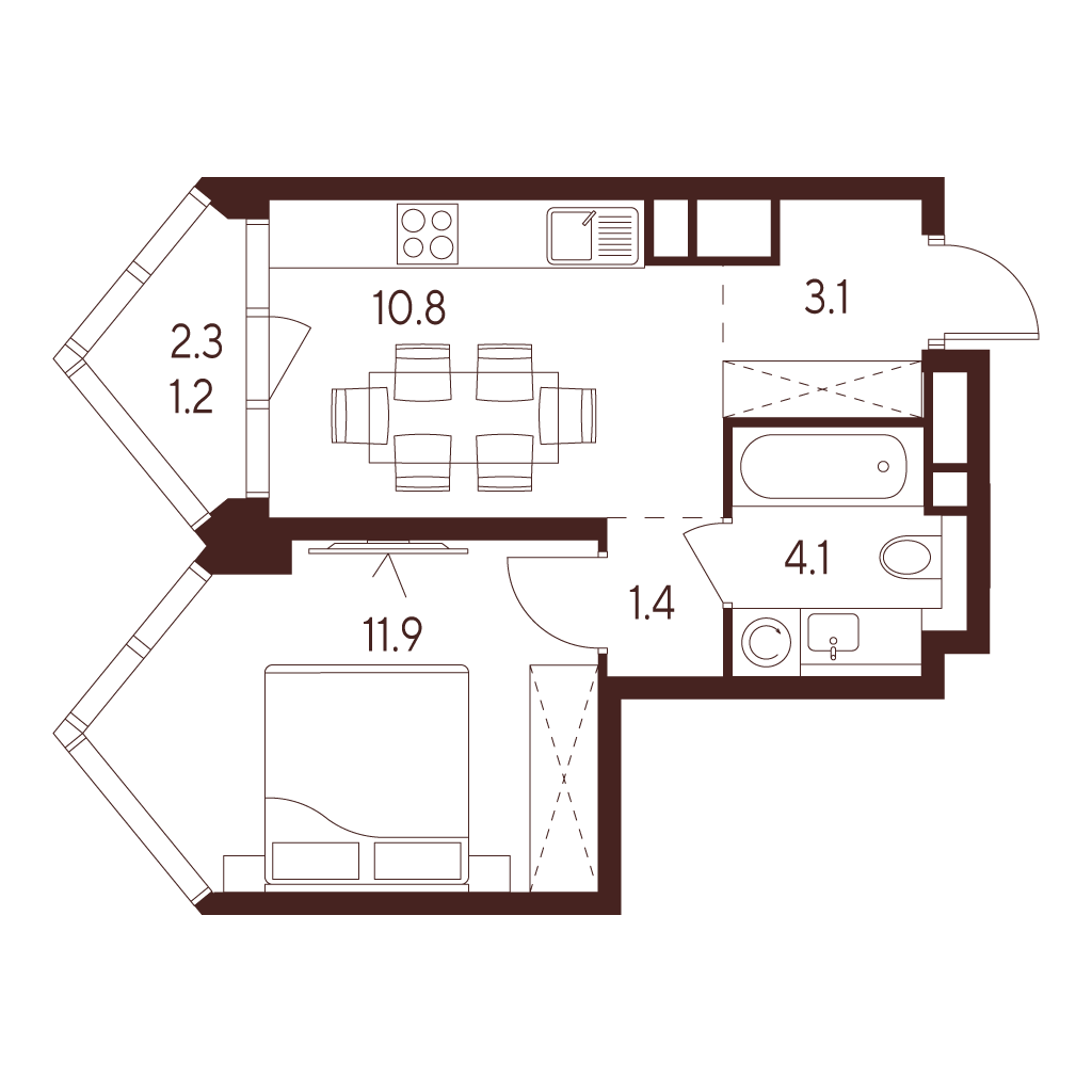 1-комнатная квартира в ЖК INDY TOWERS (Инди Тауэрз)