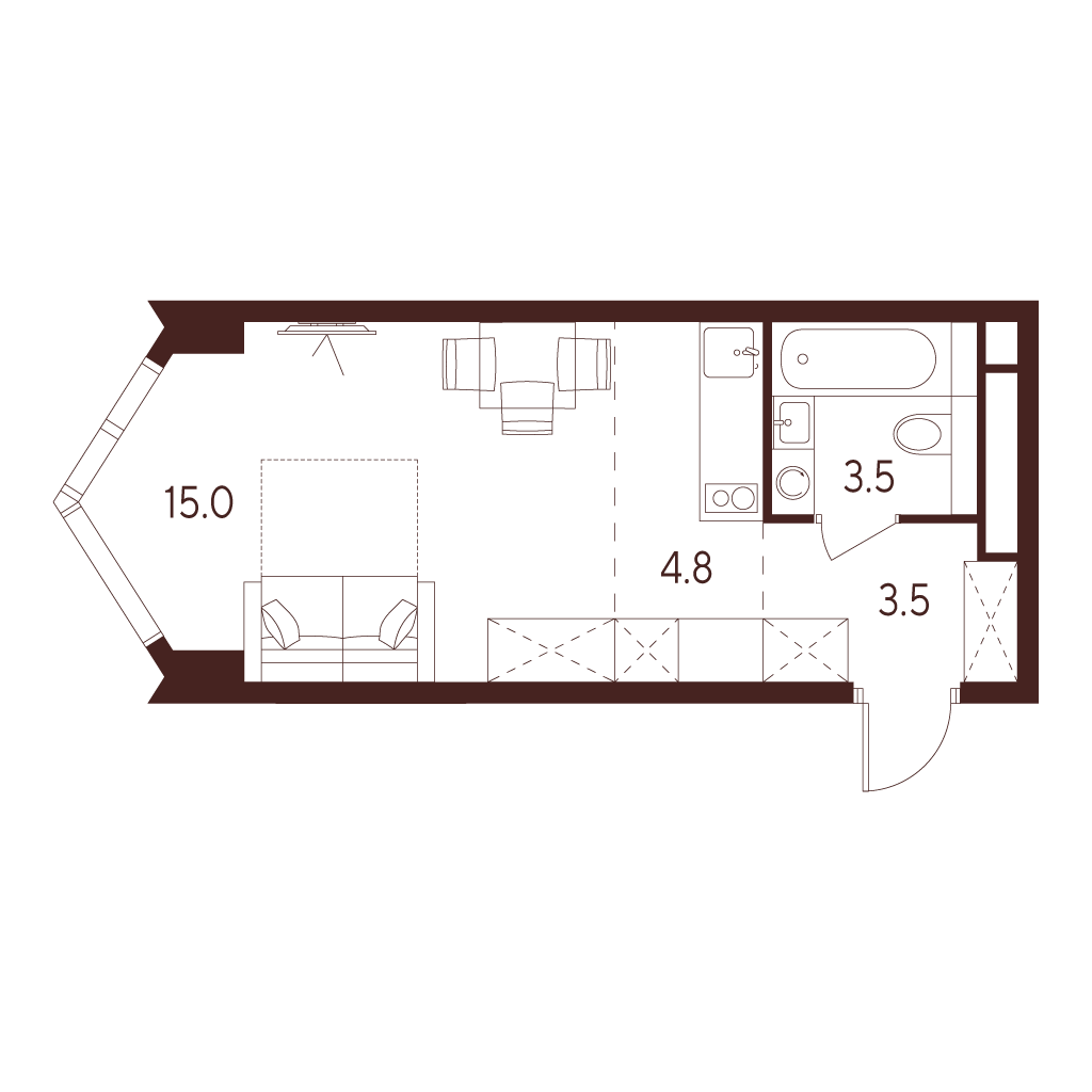 Квартира-студия в ЖК INDY TOWERS (Инди Тауэрз)