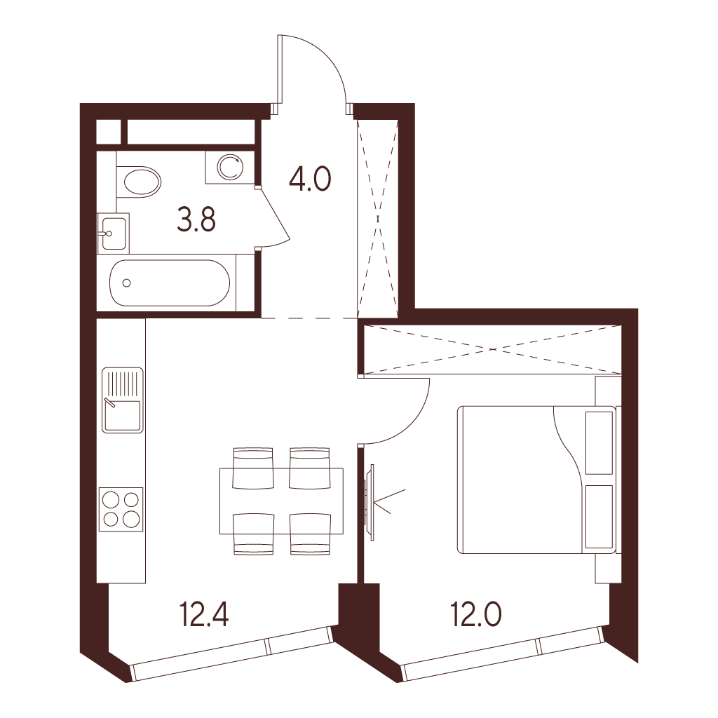 1-комнатная квартира в ЖК INDY TOWERS (Инди Тауэрз)