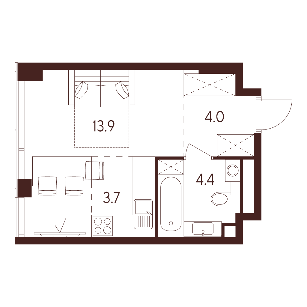 Квартира-студия в ЖК INDY TOWERS (Инди Тауэрз)