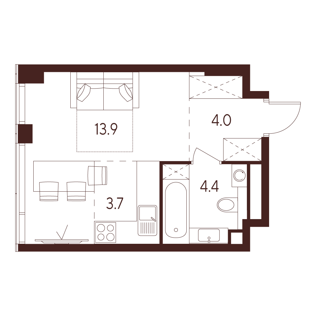 Квартира-студия в ЖК INDY TOWERS (Инди Тауэрз)