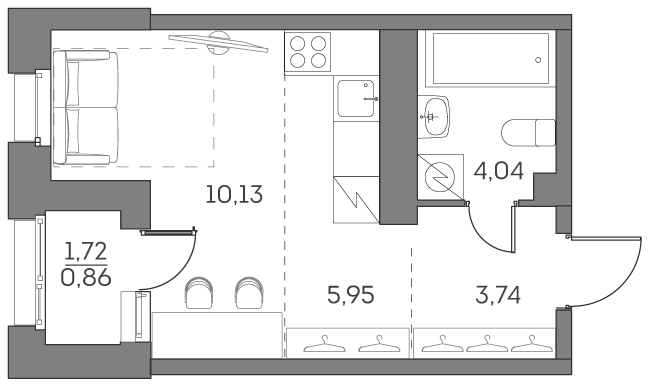 Квартира-студия в ЖК Аквилон Beside 2.0